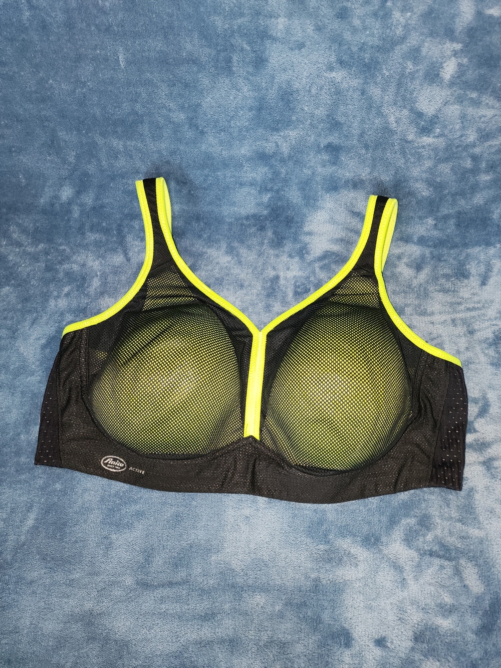 Anita Black Sports Bra with Neon Yellow Trim